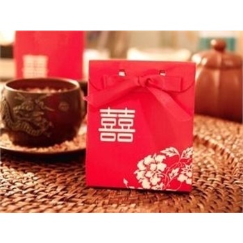 50pk Red Double Happiness Favor Box Clearance
