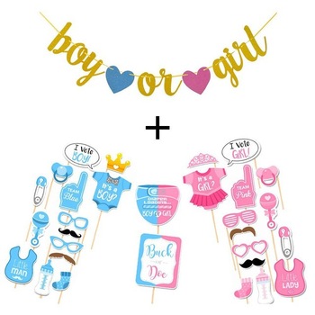 30pc - Baby Shower Photo Props - Gener Reveal 