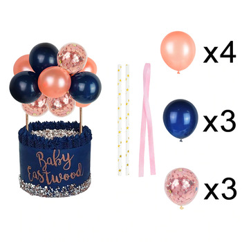 Balloon Cake Topper - Rose Gold and Navy Themed