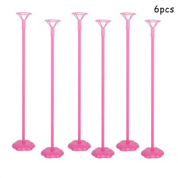 6pk - Pink 40cm Balloon Table Centerpiece Stand