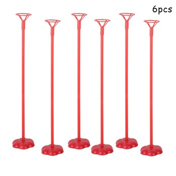 6pk - Red 40cm Balloon Table Centerpiece Stand
