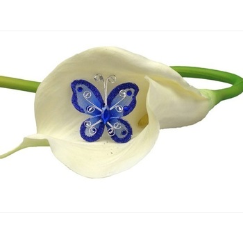 12pk Royal Blue Glitter Butterflies 5cm