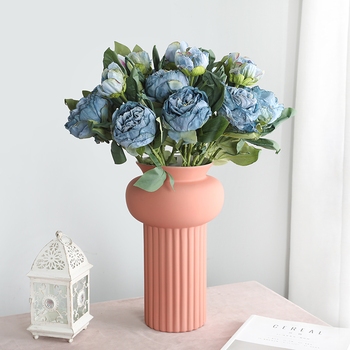 50cm - Blue Artrificial Dried Look Peony