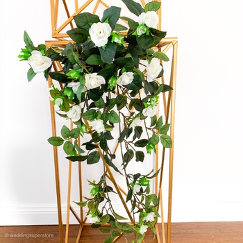 72cm Hanging Rose Vine White