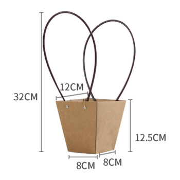 Brown Flower Carry Bag -  Small 