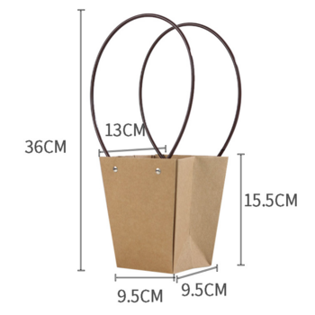 Brown Flower Carry Bag -  Medium