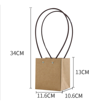 Brown Flower Carry Bag - Rectangle Small