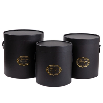 Set of 3 Cylinder Hat Gift Box Set - Black