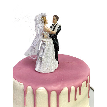 Cake Topper - Bride and Groom Dance - Handcuffs