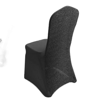 Lycra Chair Cover Mesh Glitter  - Black
