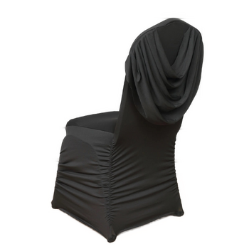 Lycra Chair Cover (200GSM) Rouched Swag Back - Black