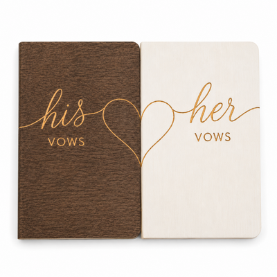Rustic His & Hers Wedding Vow Books Set