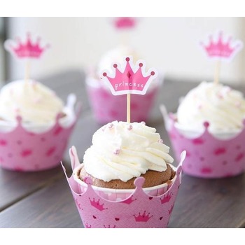 thumb_Pink Princess Party Cup Cake 12 Wrapper & 12 Picks