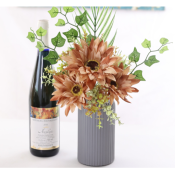 48cm Sunflower Bouquet/Vase Arrangment - Champagne