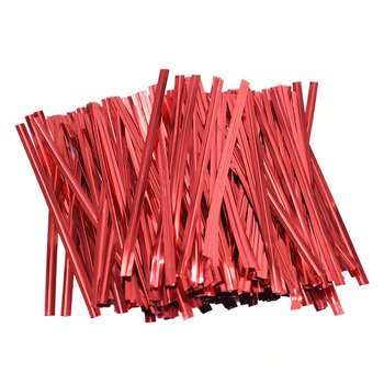 100pcs - 8cm Twist Ties - Red