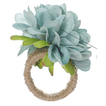 4pcs Dahlia Flower Napkin Ring - Blue