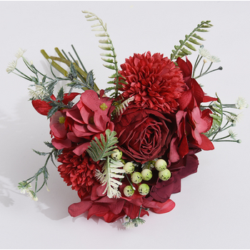 30cm - Mixed Bouquet - Red/Burgundy