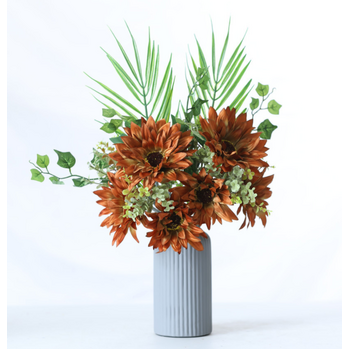thumb_48cm Sunflower Bouquet/Vase Arrangment - Autumn/Burnt Orange