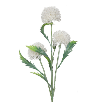 3 Head Allium (Onion Balls) Spray - White 