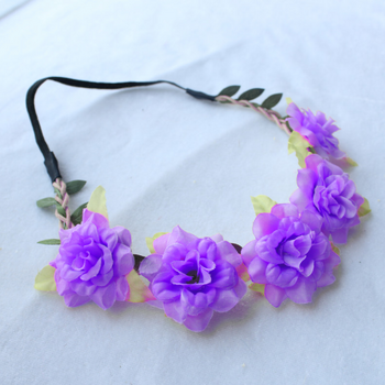 Cottage Rose Flower Crown - Light Purple