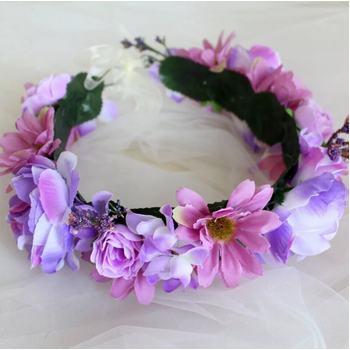 Light Purple Mixed Flowers -  Flower Crown