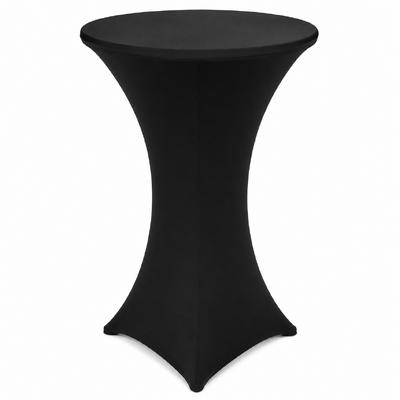 60cm Black 4 Footed Dry Bar Cover – Stretch Lycra Cocktail Table Cover