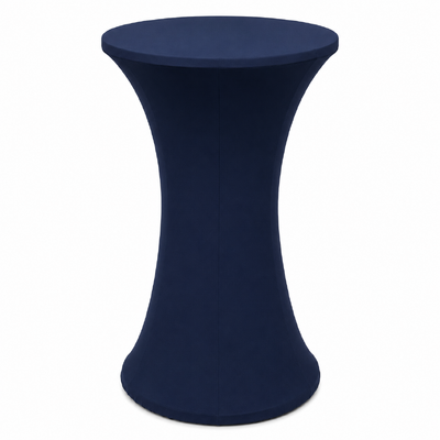 60cm Navy Round Base Dry Bar Cover – Stretch Lycra Cocktail Table Cover
