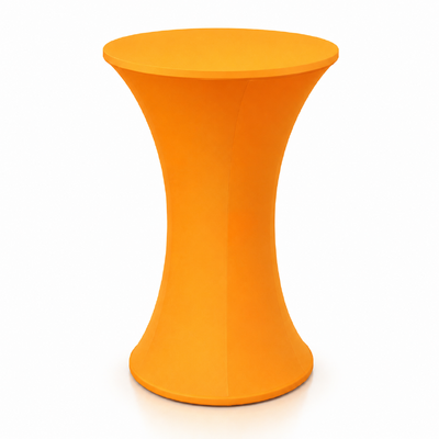 60cm Orange Round Base Dry Bar Cover – Stretch Lycra Cocktail Table Cover