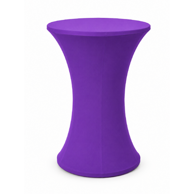 60cm Purple Round Base Dry Bar Cover – Stretch Lycra Cocktail Table Cover