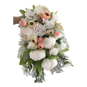 thumb_Peony and Rose Teardrop Bridal Wedding Bouquet