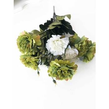 Green / White Carnation - Filler Bunch