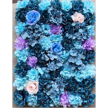 Rose/Hydrangea/Greenery Flower Wall Blue/Purple/Teal