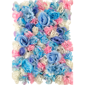 Rose/Hydrangea Flower Wall Pink/Blue Baby Shower
