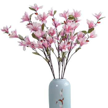 88cm Pink/White Magnolia Stem