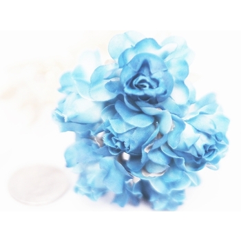 72 x Semi-Bloomed Craft Roses - Blue
