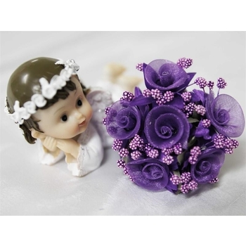 72 Shimmering Organza Rose Craft Flowers - Purple