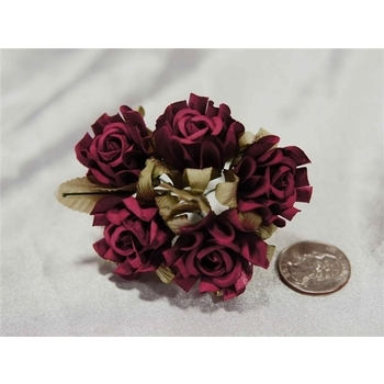 60 x Paper LG Roses Elegant Craft Flowers - Burgundy