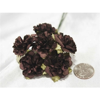 72 x Paper Craft Carnations - Choc