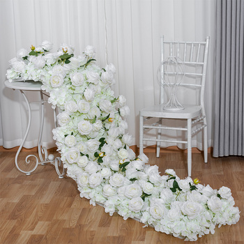 2m x 50cm White Floral Table/Arch Runner Arrangment