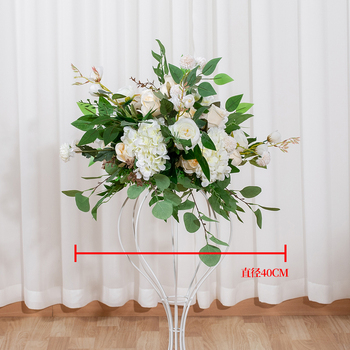 thumb_40cm Floral Rose/Native Eucalyptus Ball Arrangement White/Ivory
