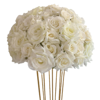 30cm Floral Rose Ball Arrangement - White/Cream