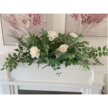 50cm x 30cm Rose, Hydrangea & Eucalyptus Floral Arch Arrangement