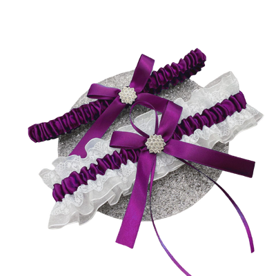 Purple Bridal Wedding Garter - 2pcs Set