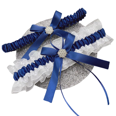 Navy Bridal Wedding Garter - 2pcs Set