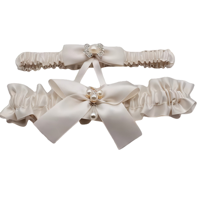 Ivory Bridal Wedding Garter - 2pcs Set