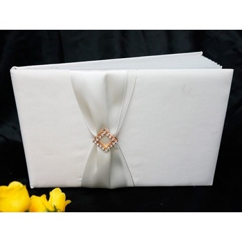 Wedding Guest Book - Diamond Buckle Ivory