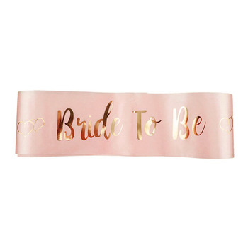 Bride to Be Sash - Pink with Gold Writing