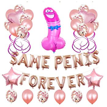 Pink Hens Party Naughty Balloon & Decorating Kit 