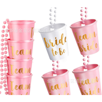 12pk Team Bride Shot Glass with Necklace