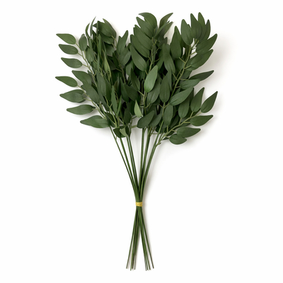 12 Pcs Green Willow Eucalyptus Stem 50cm - Artificial